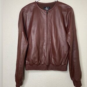 CK Calvin Klein Lamb Skin Leather Women’s Moto Jacket